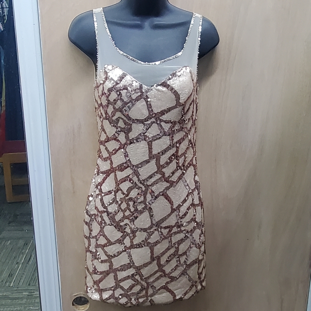 JOSH&JAZZ BRONZE/NUDE SHORT STYLE DRESS